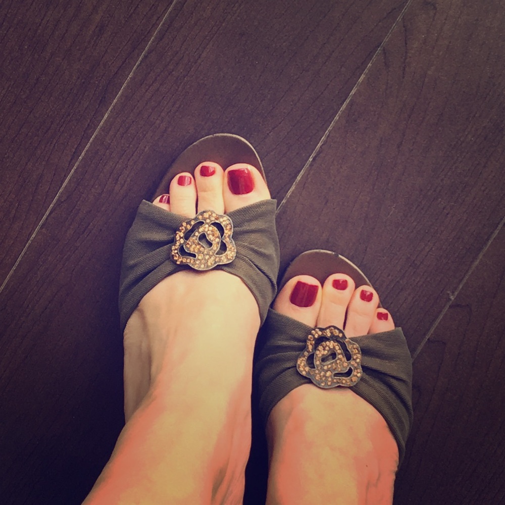 Donald J Pliner jeweled flower sandals