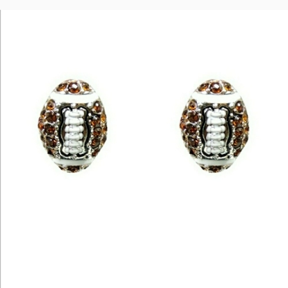 🏈 football rhinestone earrings brand new 🏈 - Picture 2 of 2