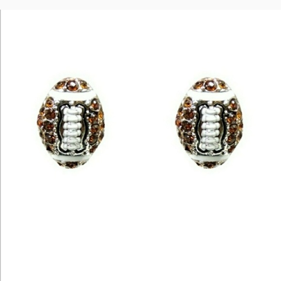 🏈 football rhinestone earrings brand new 🏈 - Picture 2 of 2