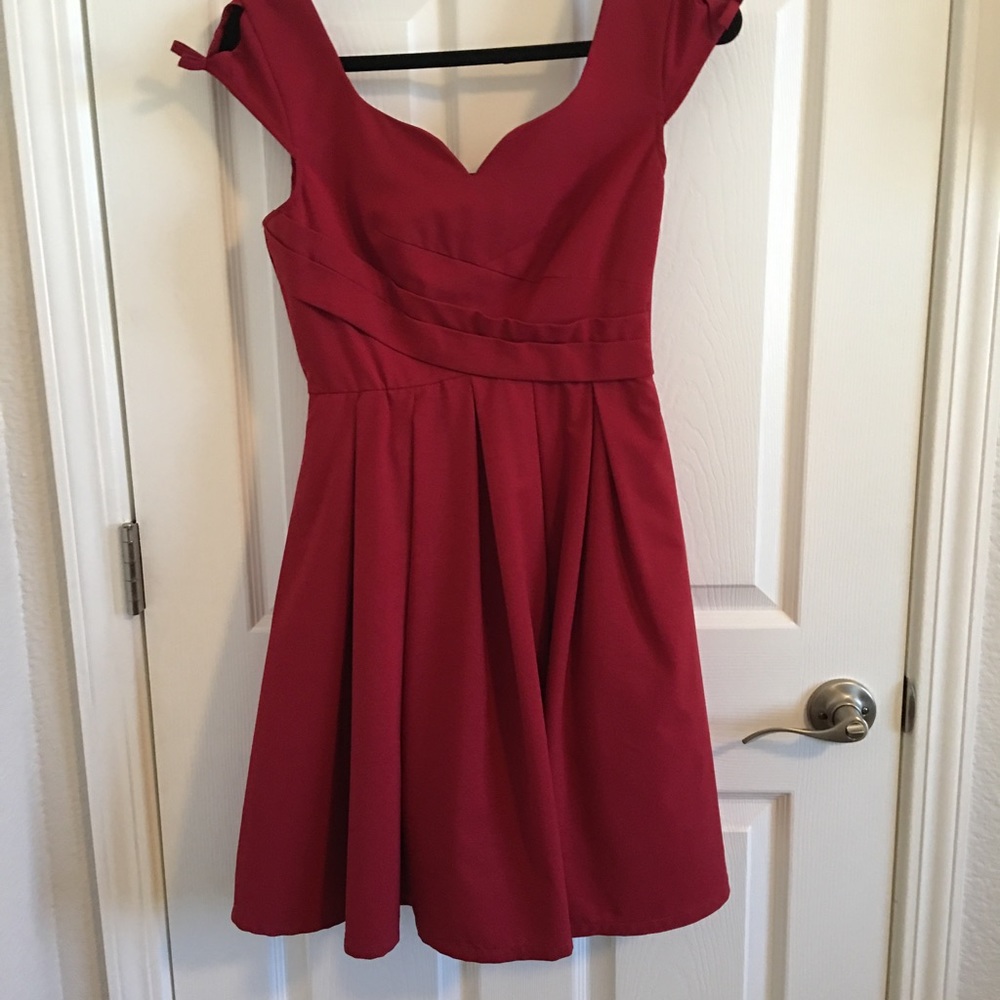 Red swing cocktail dress