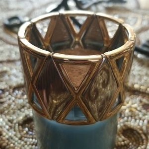 golden silver geometric bracelet