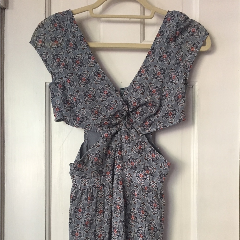 Patterned Maxi Dress w/ Cut-outs