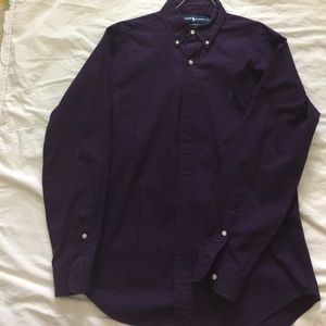 Long sleeve purple button down shirt