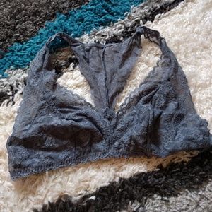 Victoria's Secret Gray Lace Racerback Bralette