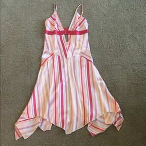 Bebe asymmetrical spaghetti strap dress