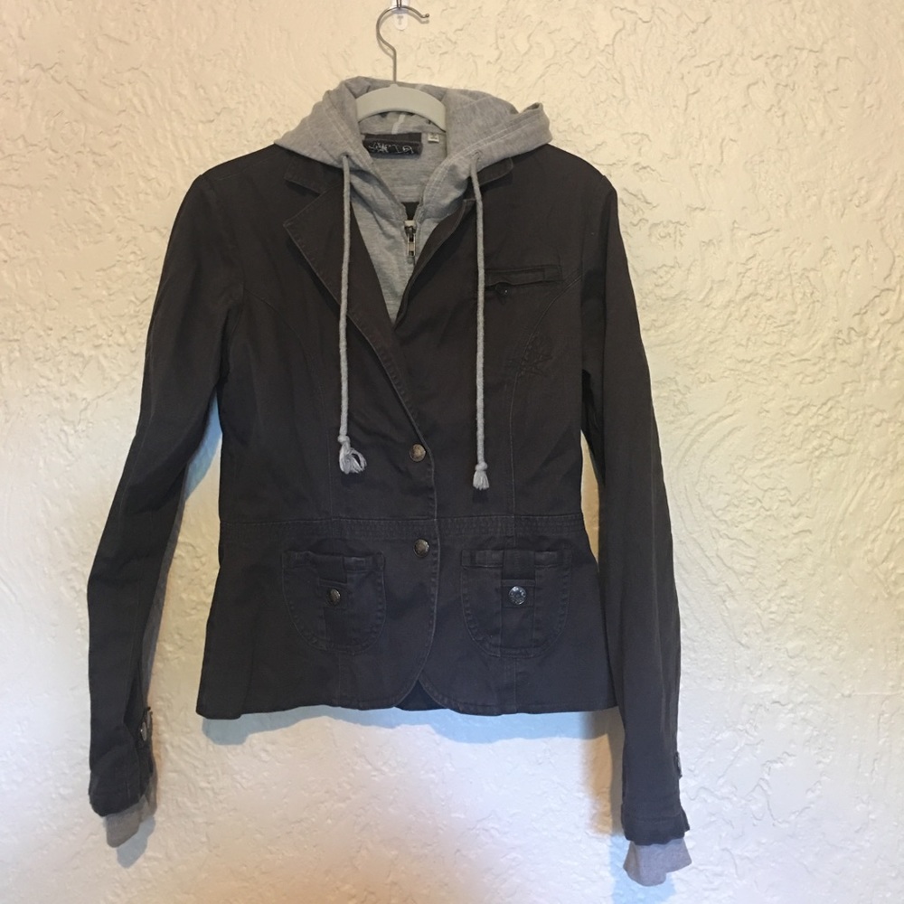 Car Mar Dark Gray Sweatshirt Blazer Jacket Size 8