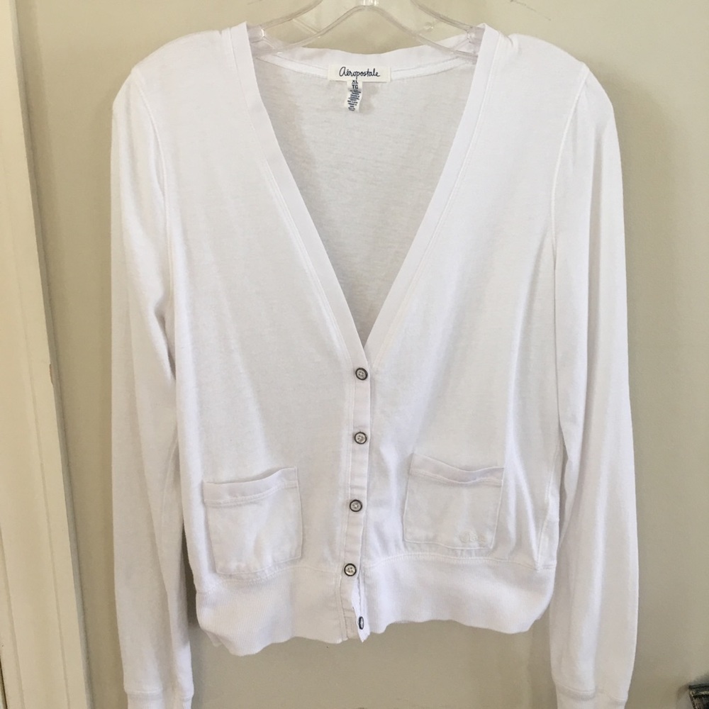 White cardigan from Aeropostale