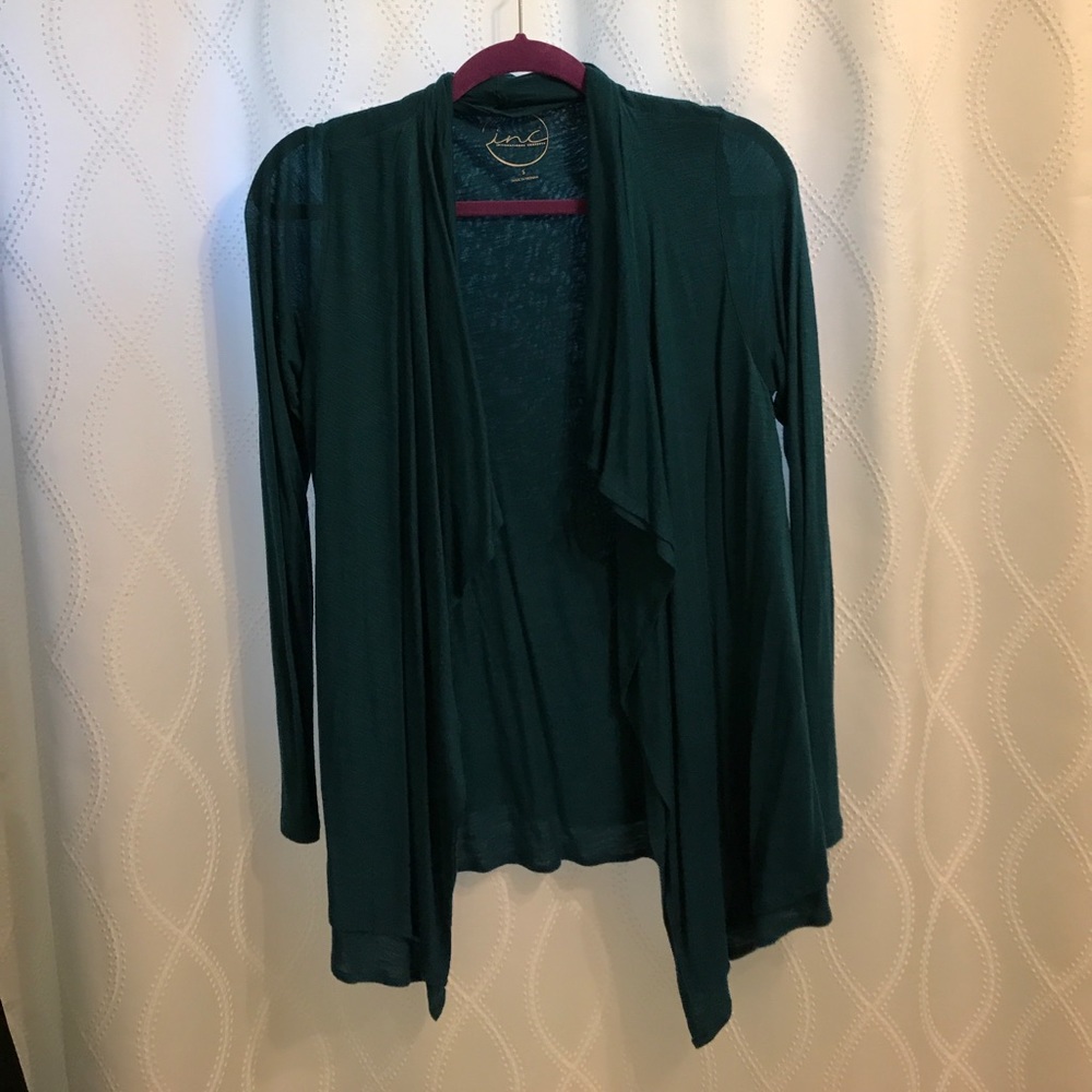 Women's turquoise long sleeve cardigan