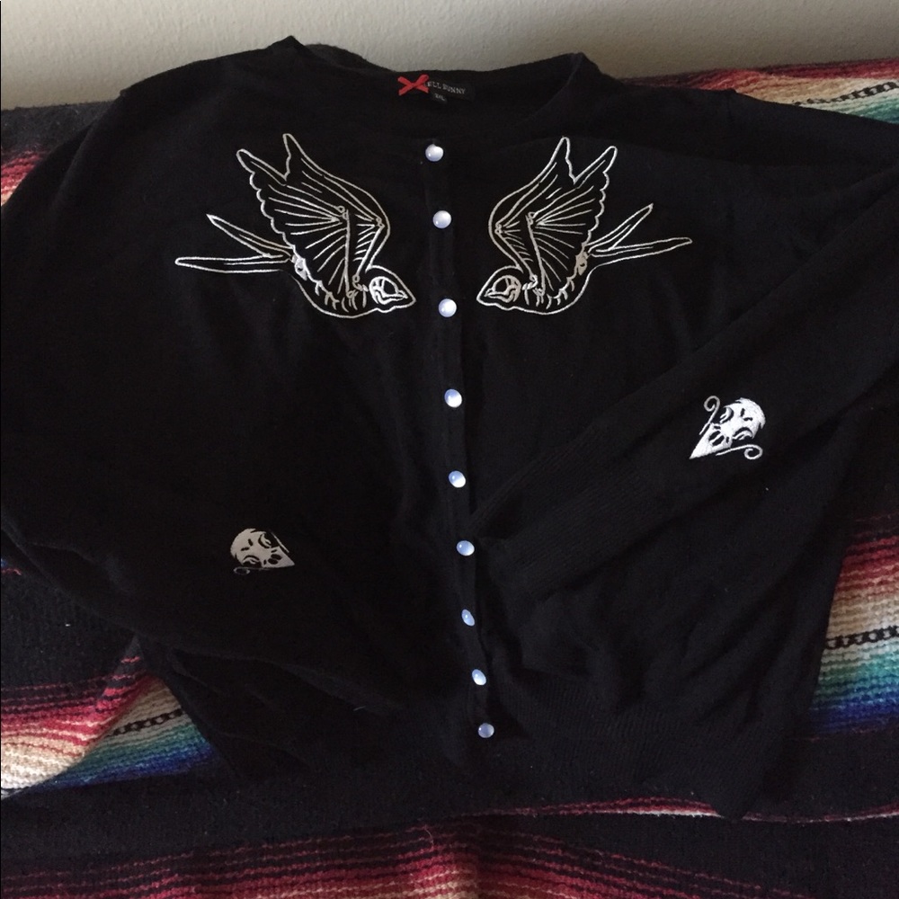 He'll Bunny bird cardigan