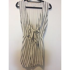 Black and white striped romper with cutout
