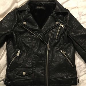 Marezzi faux leather moto jacket.