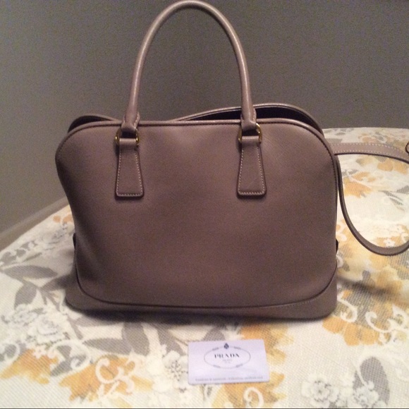 Prada Grey-Purple Leather Tote - Picture 2 of 4