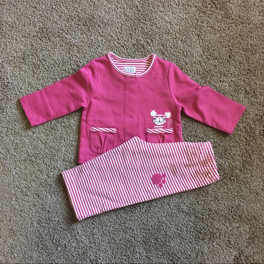 Talbots Kids 2 piece striped mouse set