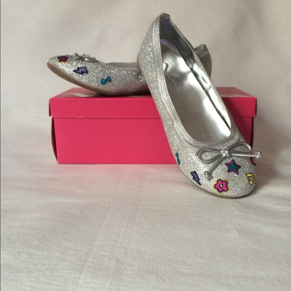 Silver girls ballet style shoes