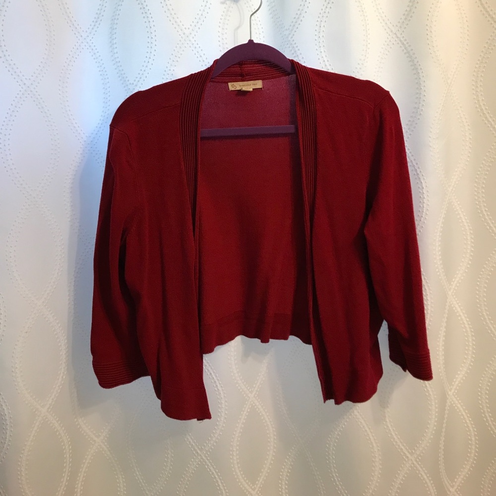 Women's red cardigan