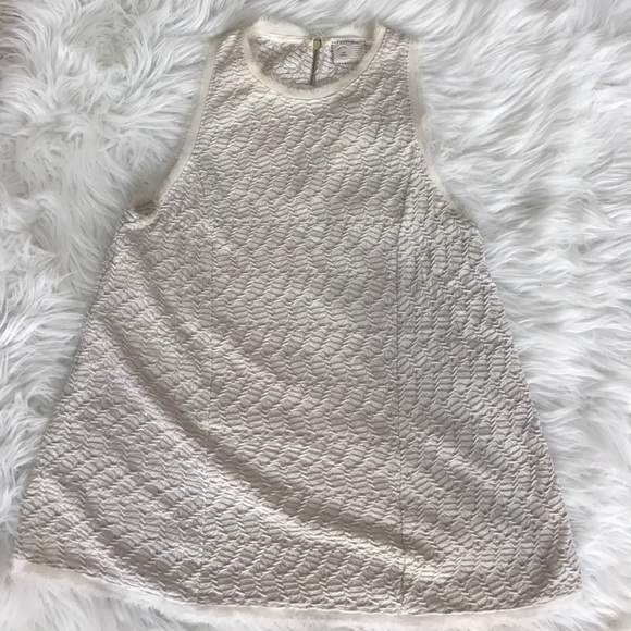 Anthropologie Tops - Anthropologie ivory and gold detail tank XS