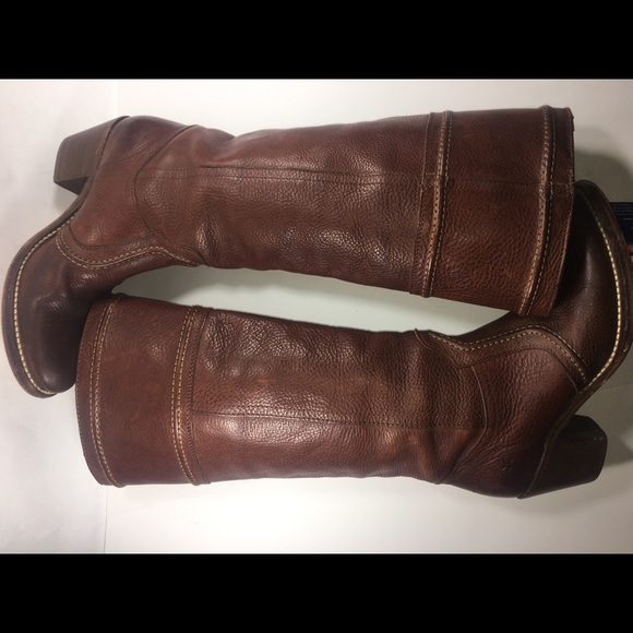 Frye Shoes - Frye Stitch Jane 14 L Brown Leather Tall Boot 6.5B