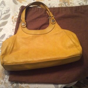 Gucci Genuine Yellow Leather Tote