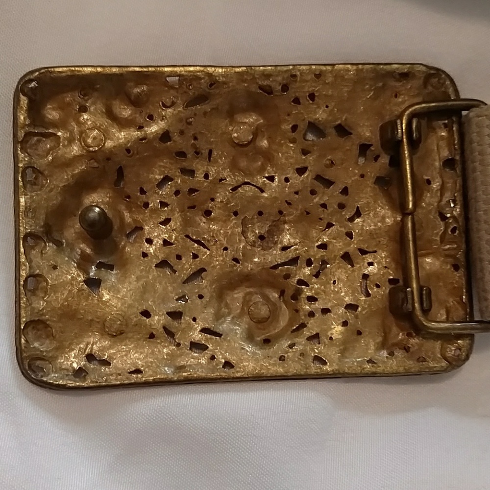 VTG Rhinestone Buckle Webbed Belt - Picture 7 of 7