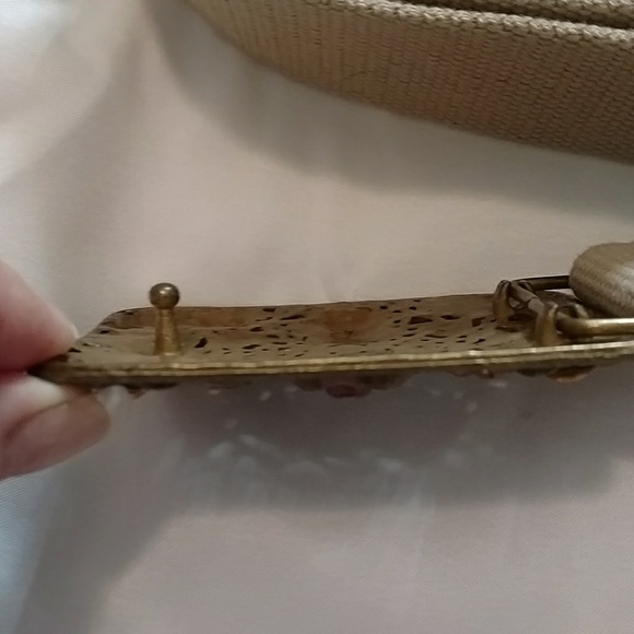 VTG Rhinestone Buckle Webbed Belt - Picture 6 of 7