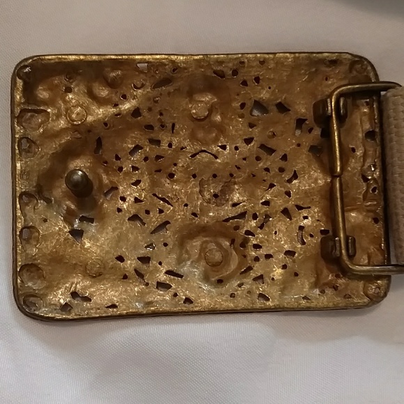 VTG Rhinestone Buckle Webbed Belt - Picture 7 of 7