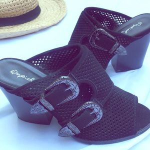 Qupid Mules with Buckle