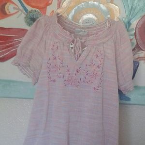 Pink peasant top