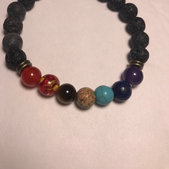 Ankaleca Natural Lava Stone Bead Charm Bracelets - Picture 2 of 2