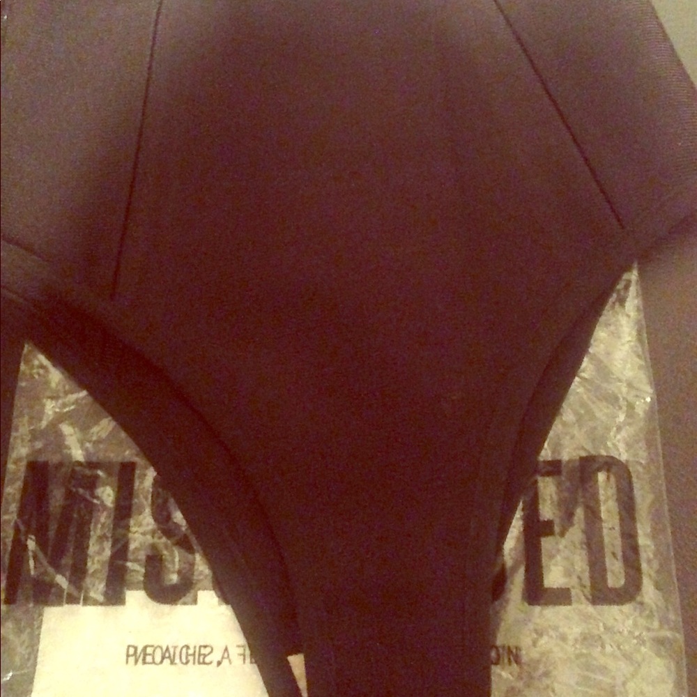 Missguided black bandage bathing suit bottoms ONLY