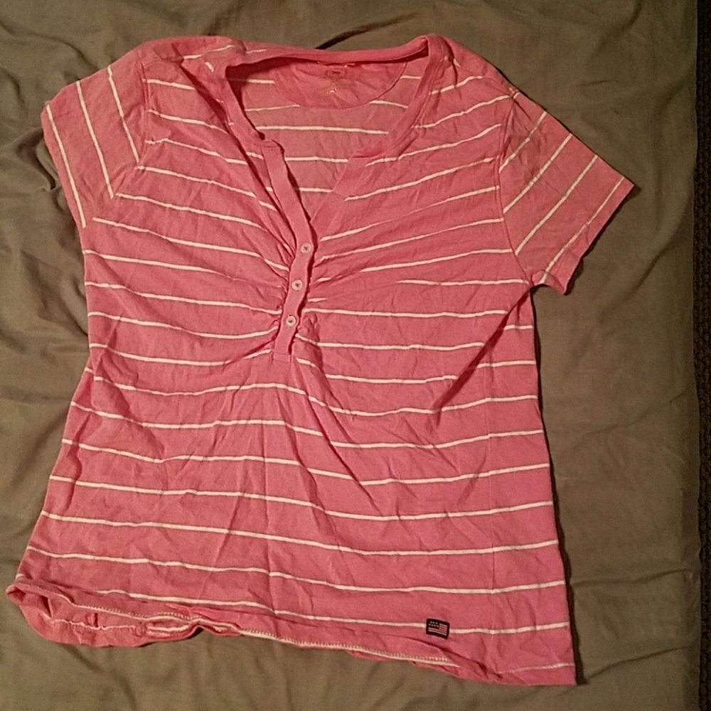 Pink and white stripped top
