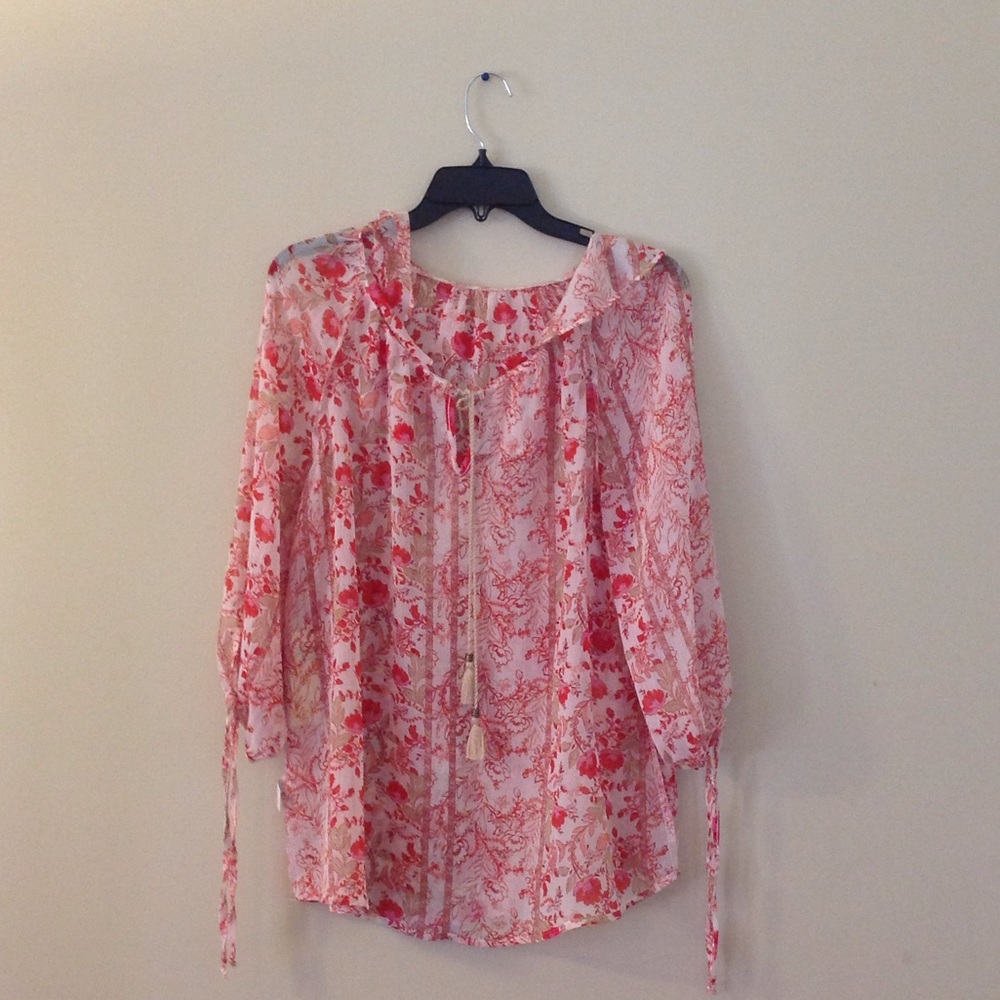 Multi colored sheer blouse