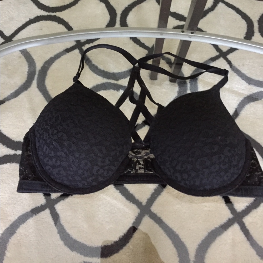 VS Pink Leopard Lace Push-up Bra