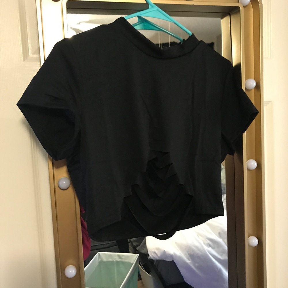 forever 21 trendy ripped crop top