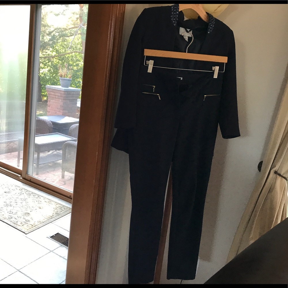HM navy suits jacket and pants