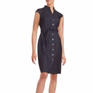 Calvin Klein Chambray Button-Front Sheath Dress
