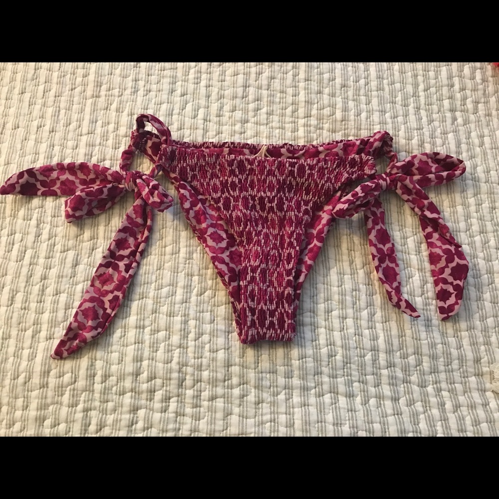 Tori Praver bikini bottoms in Pink Ikat print M