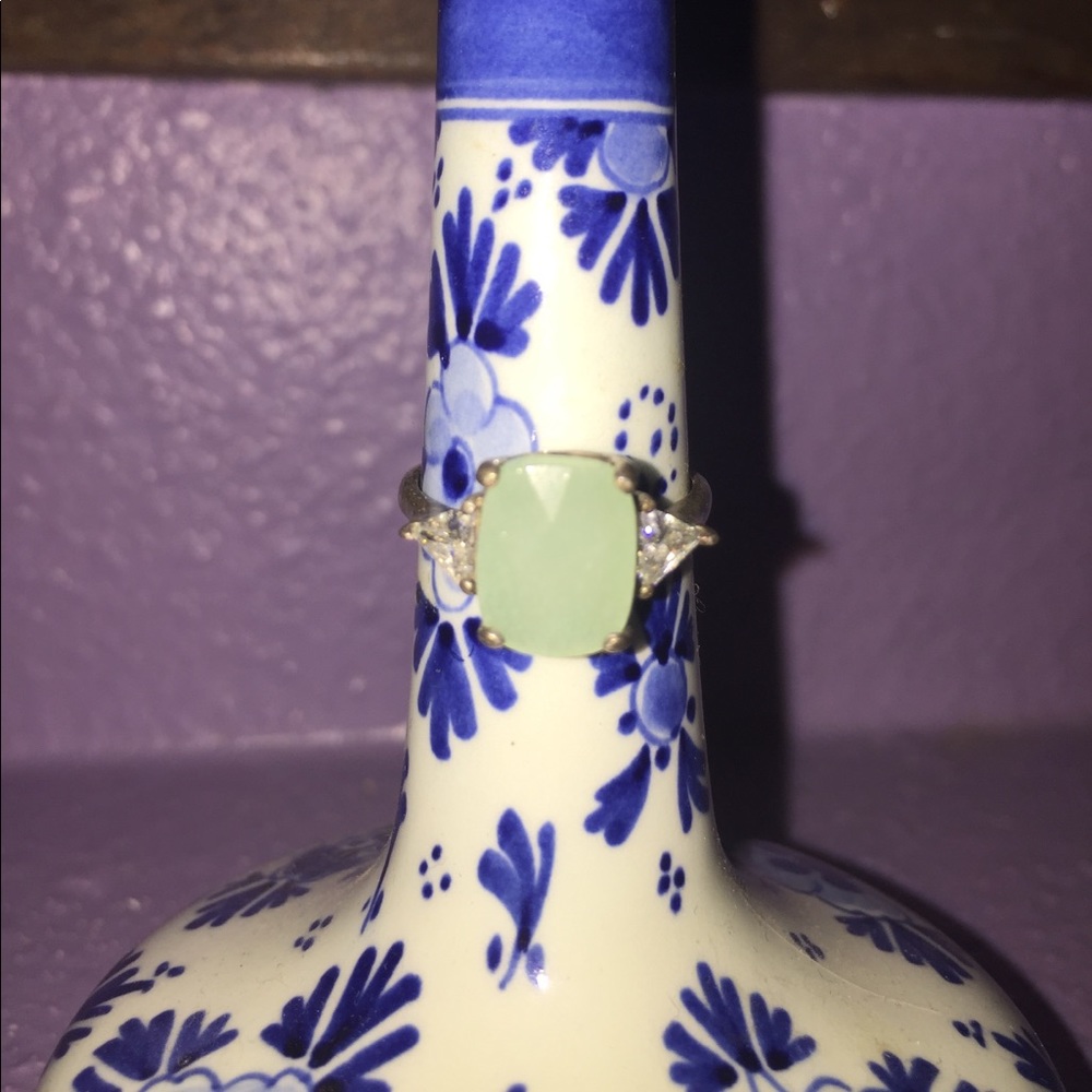 Sterling silver jade ring