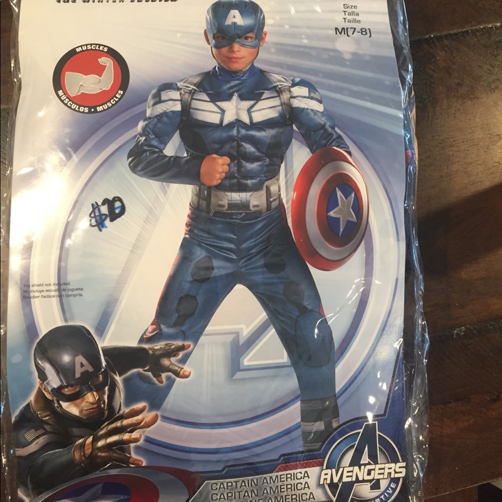 Boy M Captain America Costume with Muscles