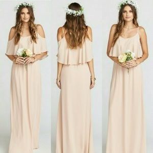CAITLIN BRIDESMAID MAXI DRESS - DUSTY BLUSH CRISP
