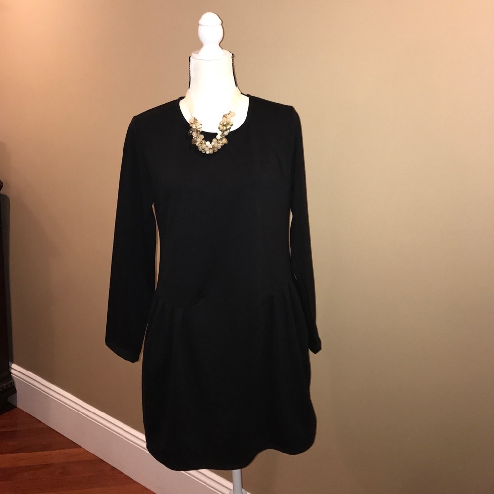 RC long sleeve black knit dress Medium