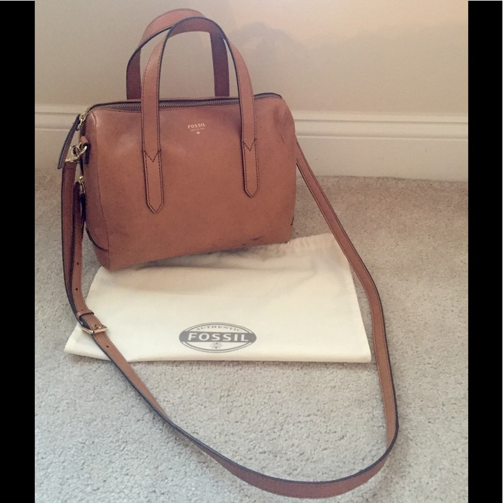 Fossil Sydney Leather Satchel, camel