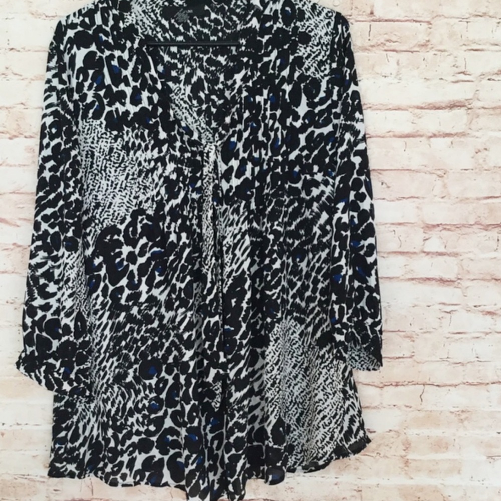 Alfani Front Tie Button Down Top Blouse Size 14