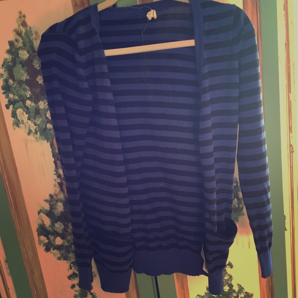 Black and blue striped cardigan