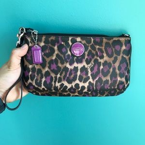 Leopard Coach wristlet