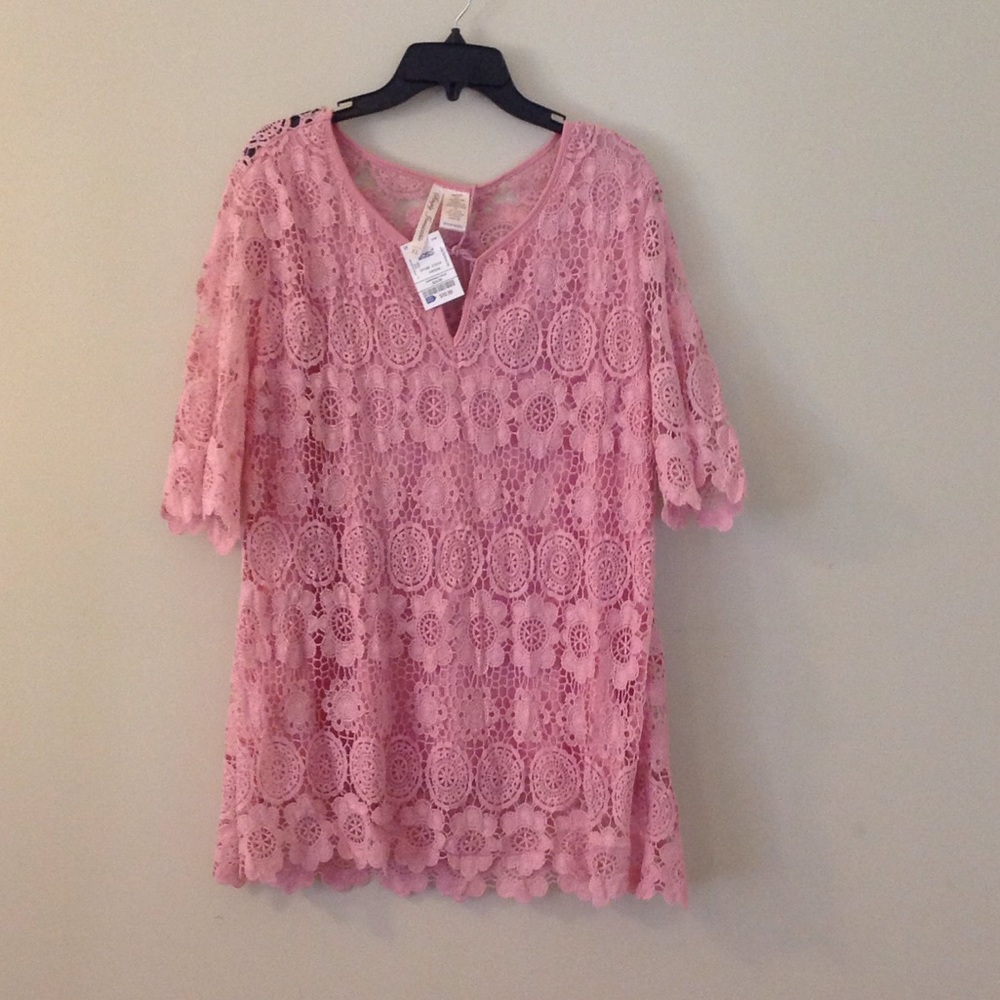 Pink lace blouse
