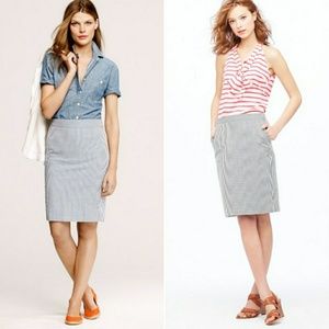J.Crew No.2 Pencil Skirt in Seersucker J.Crew No.2 Pencil Skirt in Seersucker