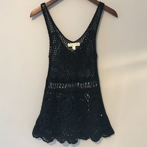 Staring at Stars Lace Black Tank Top