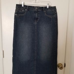 Long Dark Denim Skirt Long Dark Denim Skirt