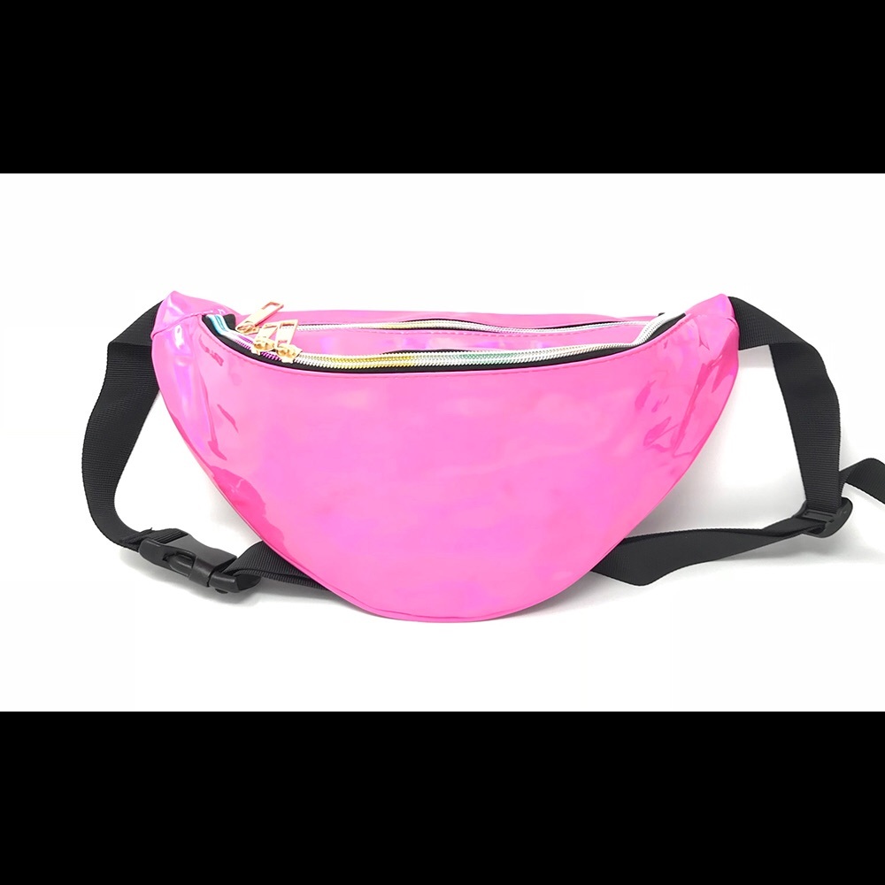 Fanny Pack Polyurethane Mini Bag w Rainbow Shine