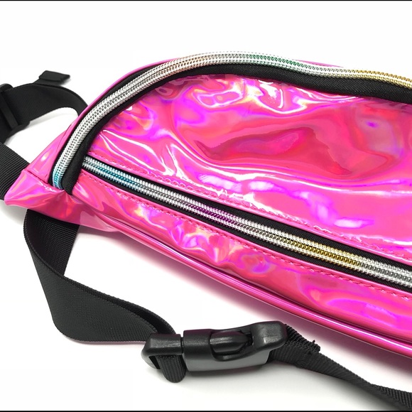 Fanny Pack Polyurethane Mini Bag w Rainbow Shine - Picture 4 of 8